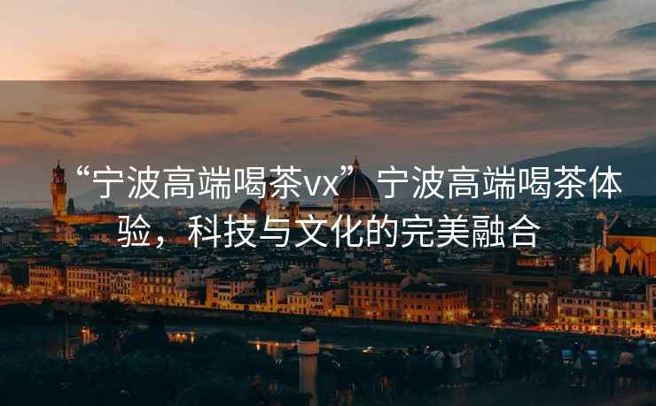 “寧波高端喝茶vx”寧波高端喝茶體驗，科技與文化的完美融合