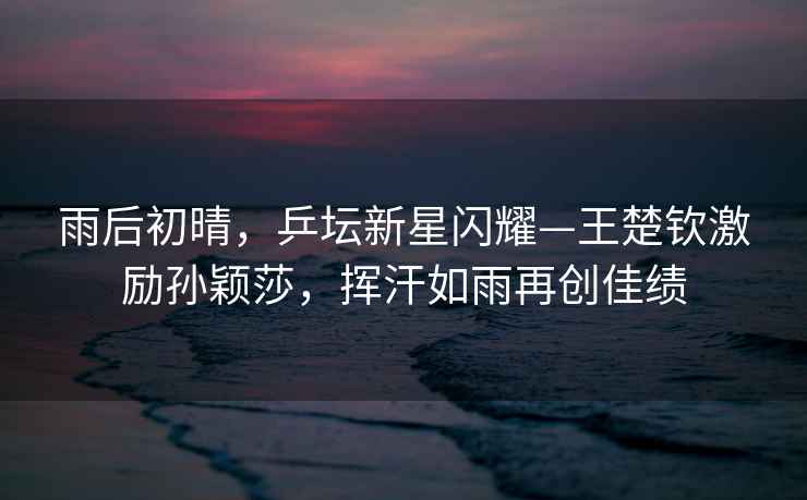 雨后初晴，乒壇新星閃耀—王楚欽激勵孫穎莎，揮汗如雨再創(chuàng)佳績