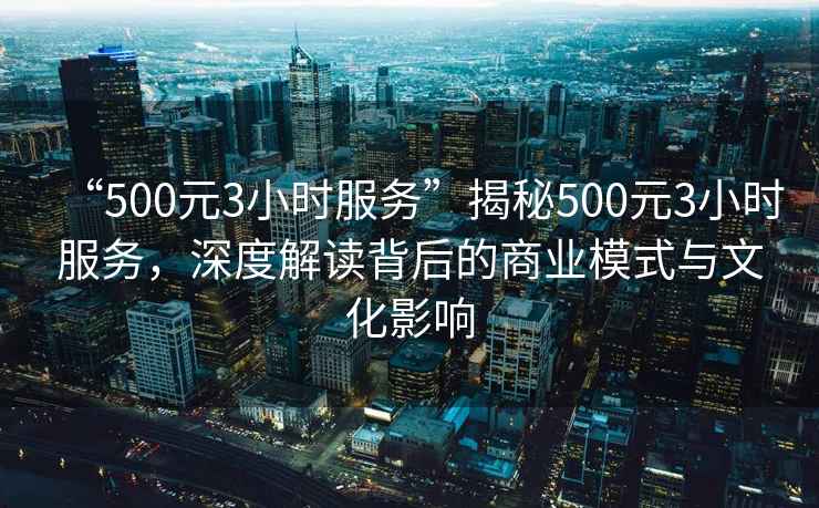 “500元3小時(shí)服務(wù)”揭秘500元3小時(shí)服務(wù)，深度解讀背后的商業(yè)模式與文化影響