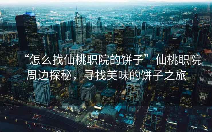 “怎么找仙桃職院的餅子”仙桃職院周邊探秘，尋找美味的餅子之旅