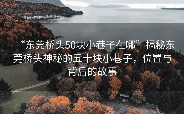 “東莞橋頭50塊小巷子在哪”揭秘東莞橋頭神秘的五十塊小巷子，位置與背后的故事
