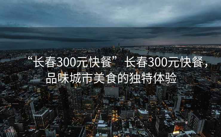 “長春300元快餐”長春300元快餐，品味城市美食的獨特體驗