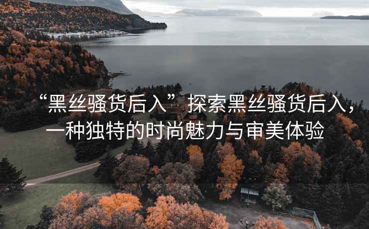 “黑絲騷貨后入”探索黑絲騷貨后入，一種獨特的時尚魅力與審美體驗
