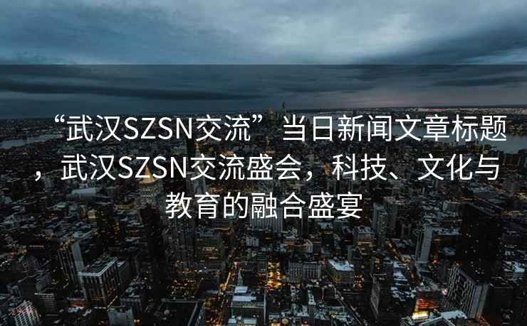 “武漢SZSN交流”當(dāng)日新聞文章標(biāo)題，武漢SZSN交流盛會(huì)，科技、文化與教育的融合盛宴