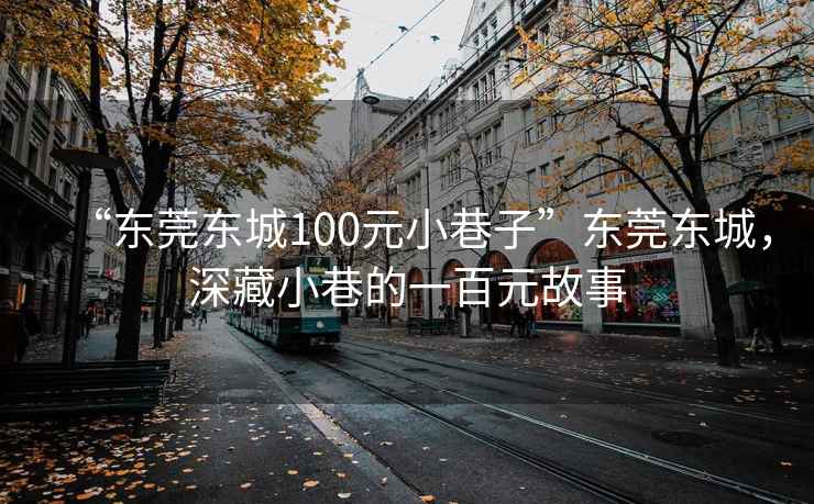 “東莞東城100元小巷子”東莞東城，深藏小巷的一百元故事
