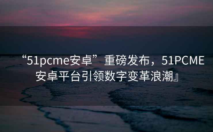 “51pcme安卓”重磅發(fā)布，51PCME安卓平臺引領數(shù)字變革浪潮』