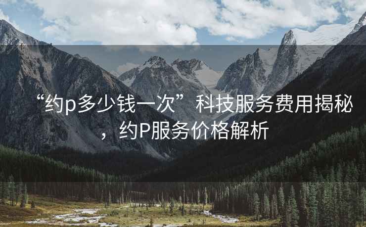 “約p多少錢一次”科技服務費用揭秘，約P服務價格解析