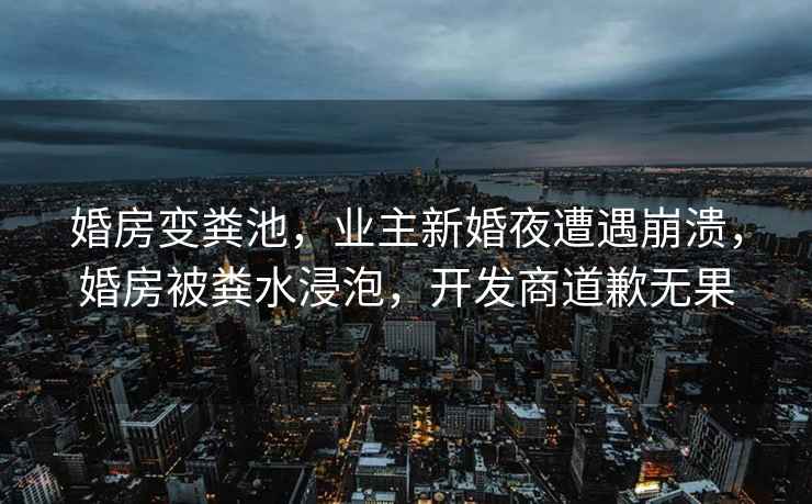 婚房變糞池，業(yè)主新婚夜遭遇崩潰，婚房被糞水浸泡，開(kāi)發(fā)商道歉無(wú)果
