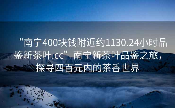 “南寧400塊錢附近約1130.24小時品鑒新茶葉.cc”南寧新茶葉品鑒之旅，探尋四百元內(nèi)的茶香世界