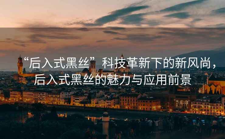 “后入式黑絲”科技革新下的新風尚，后入式黑絲的魅力與應用前景
