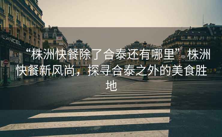 “株洲快餐除了合泰還有哪里”株洲快餐新風(fēng)尚，探尋合泰之外的美食勝地