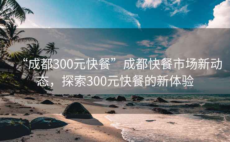 “成都300元快餐”成都快餐市場新動態(tài)，探索300元快餐的新體驗