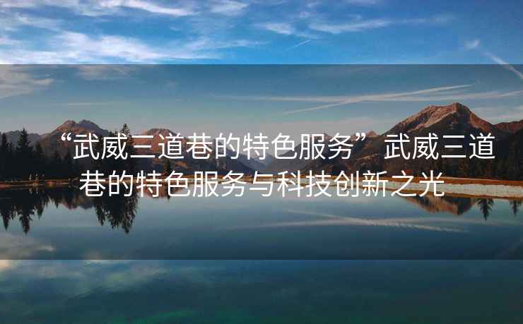 “武威三道巷的特色服務(wù)”武威三道巷的特色服務(wù)與科技創(chuàng)新之光