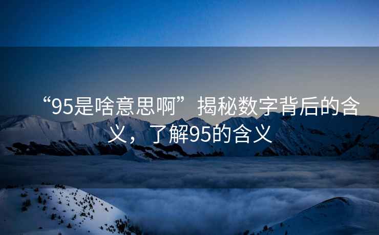 “95是啥意思啊”揭秘數(shù)字背后的含義，了解95的含義
