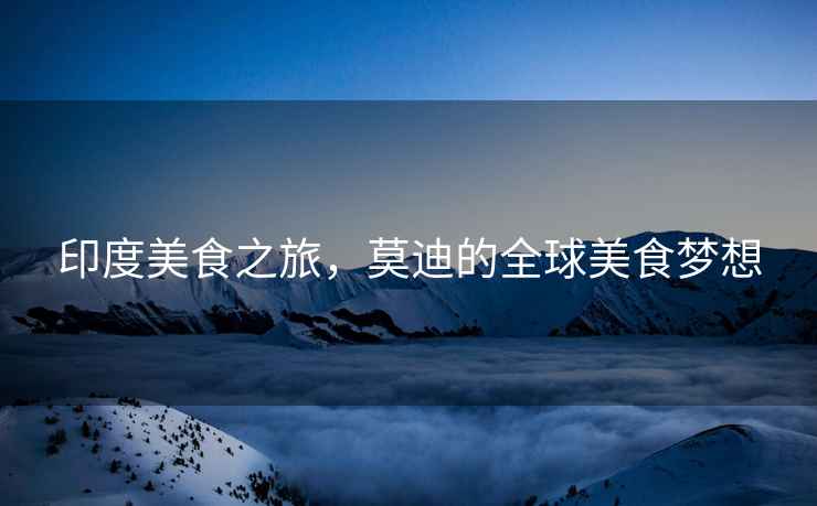 印度美食之旅，莫迪的全球美食夢(mèng)想