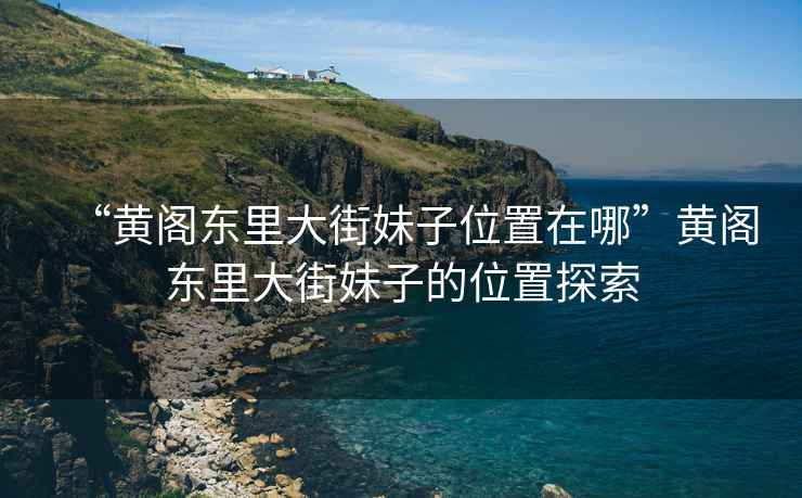 “黃閣東里大街妹子位置在哪”黃閣東里大街妹子的位置探索