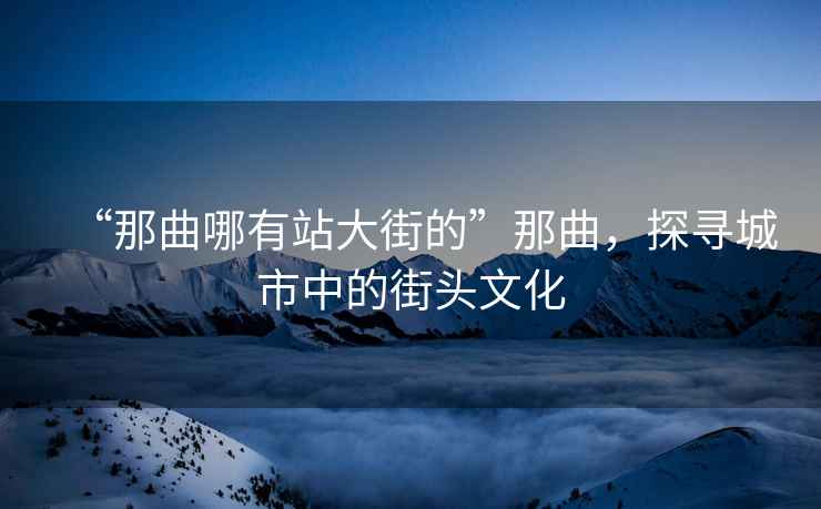 “那曲哪有站大街的”那曲，探尋城市中的街頭文化