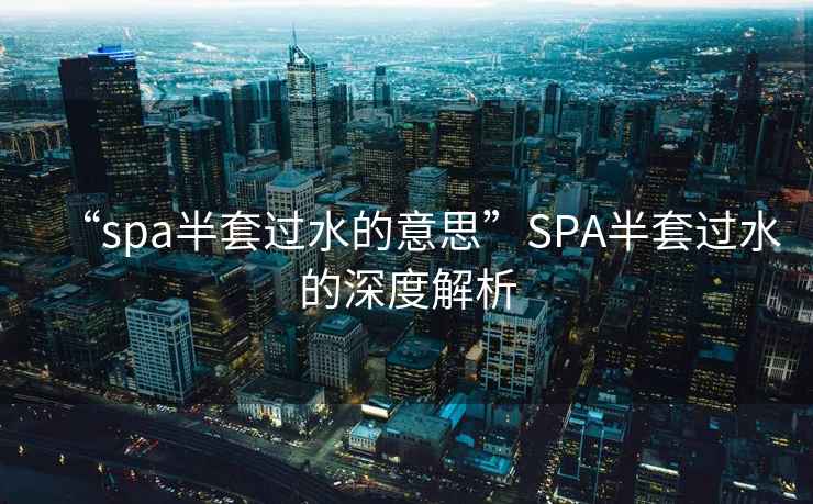 “spa半套過水的意思”SPA半套過水的深度解析