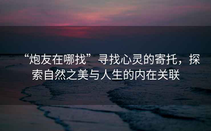 “炮友在哪找”尋找心靈的寄托，探索自然之美與人生的內(nèi)在關(guān)聯(lián)