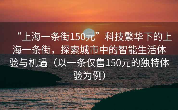 “上海一條街150元”科技繁華下的上海一條街，探索城市中的智能生活體驗與機遇（以一條僅售150元的獨特體驗為例）
