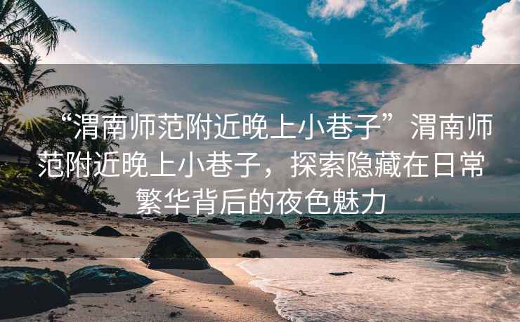 “渭南師范附近晚上小巷子”渭南師范附近晚上小巷子，探索隱藏在日常繁華背后的夜色魅力