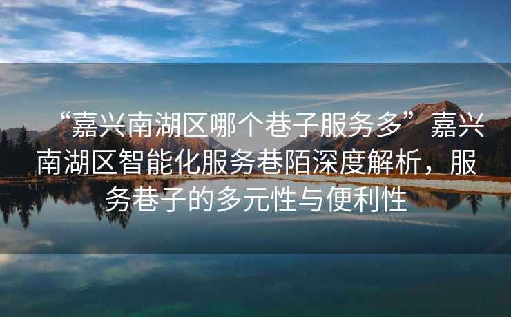 “嘉興南湖區(qū)哪個巷子服務(wù)多”嘉興南湖區(qū)智能化服務(wù)巷陌深度解析，服務(wù)巷子的多元性與便利性