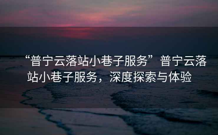 “普寧云落站小巷子服務(wù)”普寧云落站小巷子服務(wù)，深度探索與體驗(yàn)