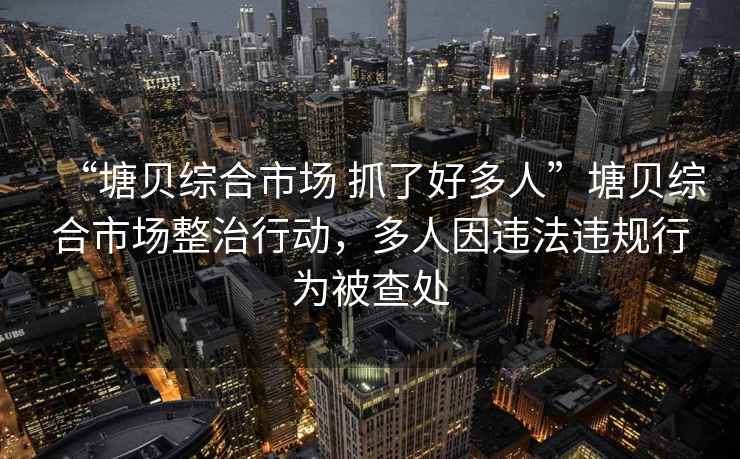 “塘貝綜合市場 抓了好多人”塘貝綜合市場整治行動，多人因違法違規(guī)行為被查處