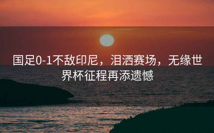 國足0-1不敵印尼，淚灑賽場，無緣世界杯征程再添遺憾
