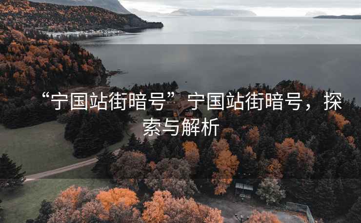 “寧國站街暗號”寧國站街暗號，探索與解析