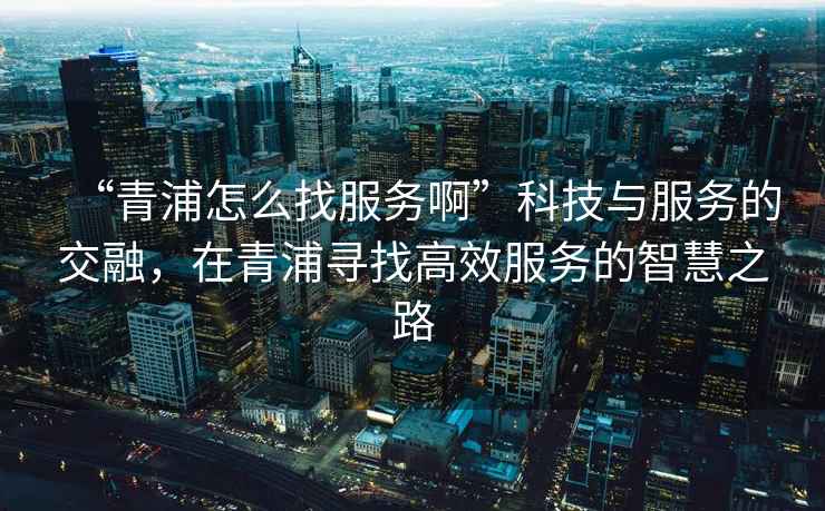 “青浦怎么找服務(wù)啊”科技與服務(wù)的交融，在青浦尋找高效服務(wù)的智慧之路