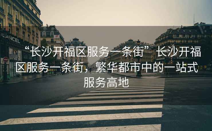 “長沙開福區(qū)服務(wù)一條街”長沙開福區(qū)服務(wù)一條街，繁華都市中的一站式服務(wù)高地