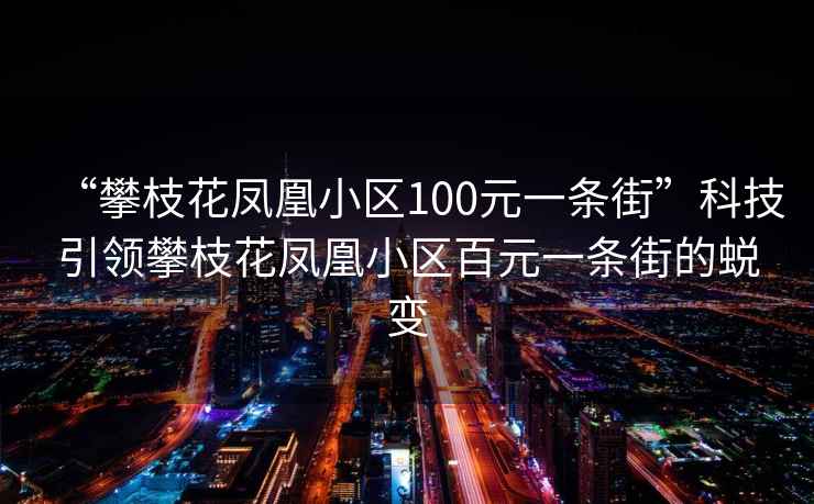 “攀枝花鳳凰小區(qū)100元一條街”科技引領(lǐng)攀枝花鳳凰小區(qū)百元一條街的蛻變