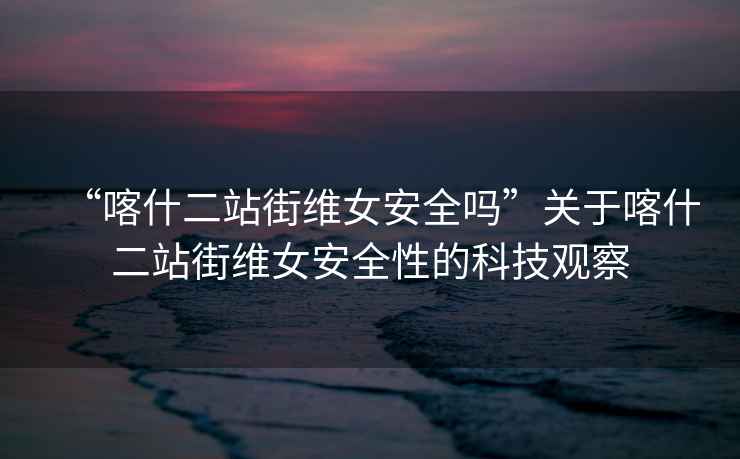 “喀什二站街維女安全嗎”關(guān)于喀什二站街維女安全性的科技觀察