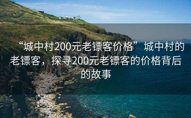 “城中村200元老鏢客價(jià)格”城中村的老鏢客，探尋200元老鏢客的價(jià)格背后的故事