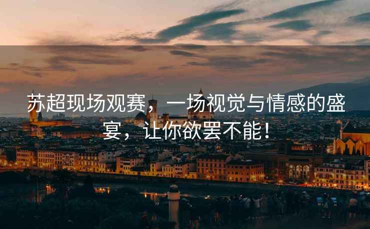蘇超現(xiàn)場觀賽，一場視覺與情感的盛宴，讓你欲罷不能！