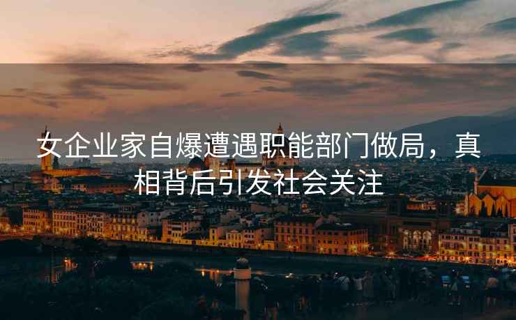 女企業(yè)家自爆遭遇職能部門做局，真相背后引發(fā)社會(huì)關(guān)注