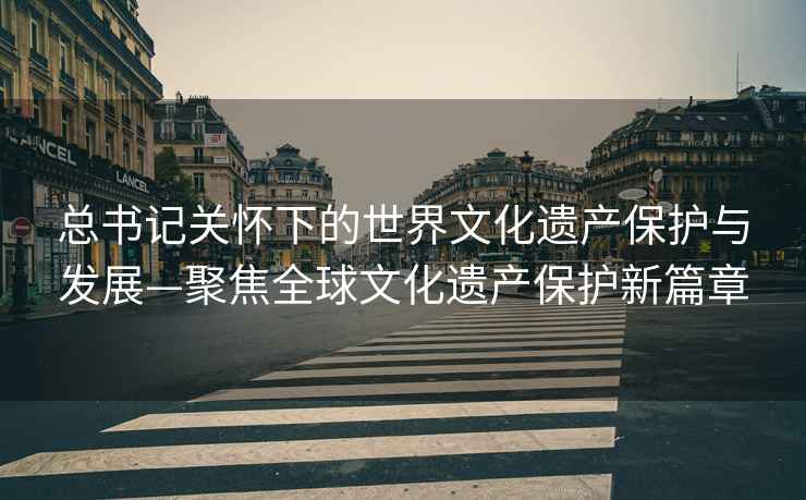 總書(shū)記關(guān)懷下的世界文化遺產(chǎn)保護(hù)與發(fā)展—聚焦全球文化遺產(chǎn)保護(hù)新篇章