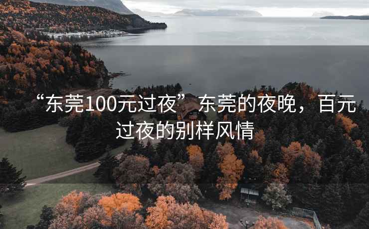 “東莞100元過夜”東莞的夜晚，百元過夜的別樣風情