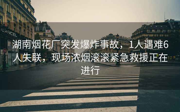 湖南煙花廠突發(fā)爆炸事故，1人遇難6人失聯(lián)，現(xiàn)場(chǎng)濃煙滾滾緊急救援正在進(jìn)行