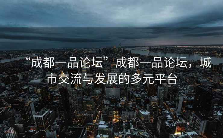 “成都一品論壇”成都一品論壇，城市交流與發(fā)展的多元平臺