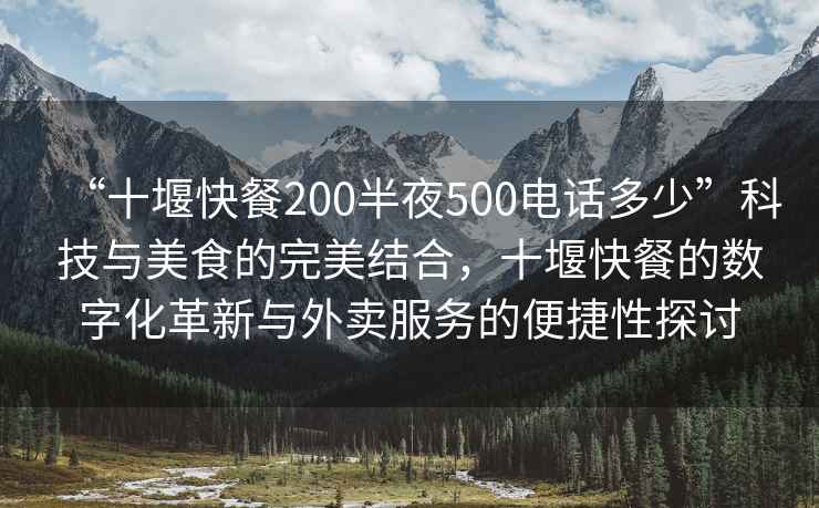 “十堰快餐200半夜500電話多少”科技與美食的完美結(jié)合，十堰快餐的數(shù)字化革新與外賣服務(wù)的便捷性探討
