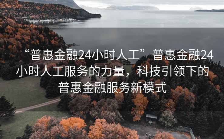 “普惠金融24小時(shí)人工”普惠金融24小時(shí)人工服務(wù)的力量，科技引領(lǐng)下的普惠金融服務(wù)新模式
