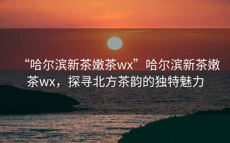“哈爾濱新茶嫩茶wx”哈爾濱新茶嫩茶wx，探尋北方茶韻的獨特魅力