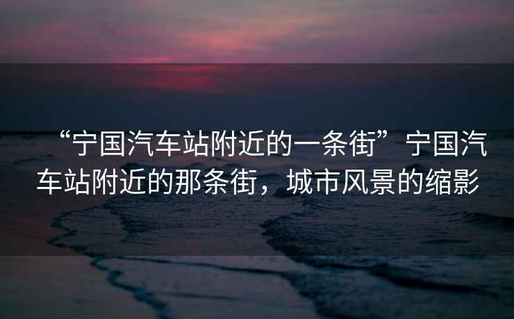 “寧國汽車站附近的一條街”寧國汽車站附近的那條街，城市風(fēng)景的縮影