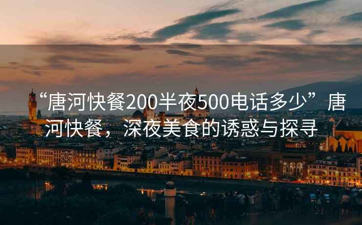 “唐河快餐200半夜500電話多少”唐河快餐，深夜美食的誘惑與探尋