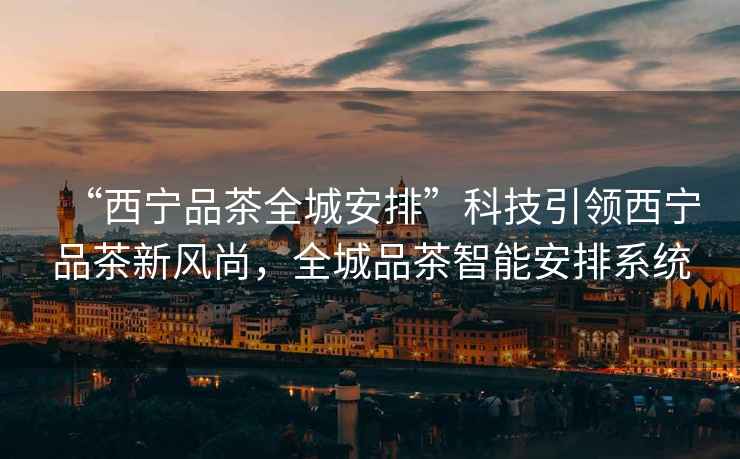 “西寧品茶全城安排”科技引領(lǐng)西寧品茶新風(fēng)尚，全城品茶智能安排系統(tǒng)