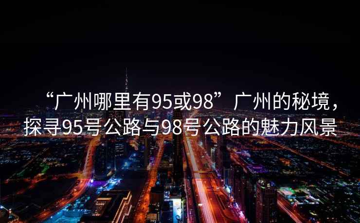 “廣州哪里有95或98”廣州的秘境，探尋95號(hào)公路與98號(hào)公路的魅力風(fēng)景