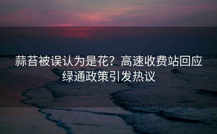 蒜苔被誤認(rèn)為是花？高速收費站回應(yīng)綠通政策引發(fā)熱議