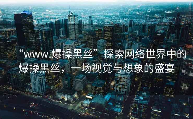 “www.爆操黑絲”探索網(wǎng)絡(luò)世界中的爆操黑絲，一場(chǎng)視覺(jué)與想象的盛宴